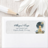 Blond Zeemeermin en volledig Moon Beach Adres Etiket (Insitu)