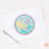 Blond Zeemeermin Leeftijd Vijf Verjaardag Sticker (Envelop)