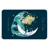 Blond Zeemeermin Maan Fantasie Art Deco Cruiseschi Magneet (Horizontaal)