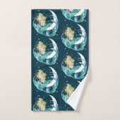 Blond Zeemeermin Maan Fantasy Art Deco Bad Handdoek (Handdoek)