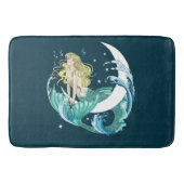 Blond Zeemeermin Maan Fantasy Art Deco Badmat (Voorkant)