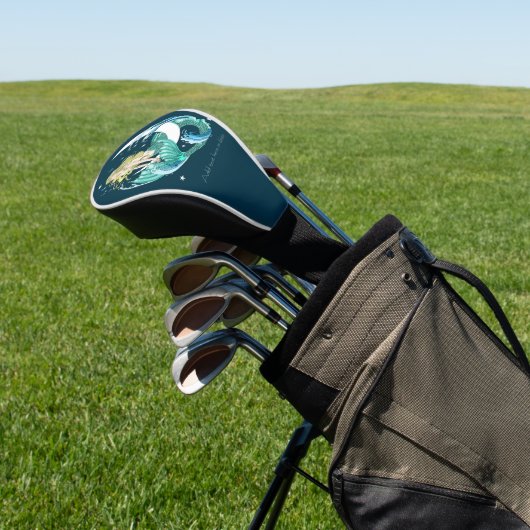 Blond Zeemeermin Maan Fantasy Art Deco Golfheadcover (Insitu)