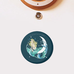 Blond Zeemeermin Maan Fantasy Art Deco Magneet