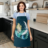 Blond Zeemeermin Maan Fantasy Art Deco Schort