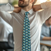 Blond Zeemeermin Maan Fantasy Art Deco Stropdas