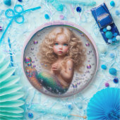 blond zeemeermin meisje papieren bordje (Feest)