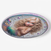 blond zeemeermin meisje papieren bordje (Gekanteld)