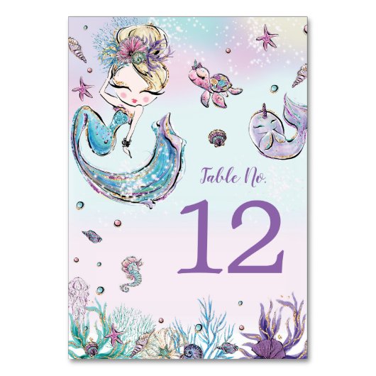 Blond Zeemeermin Onder het Zee Kaart (Achterkant)