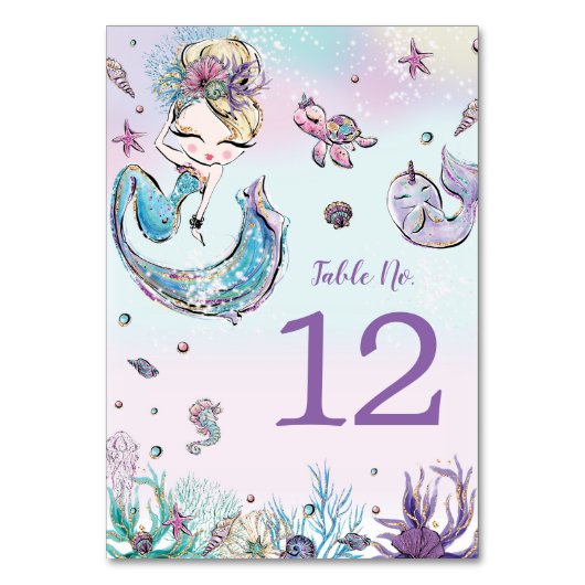 Blond Zeemeermin Onder het Zee Kaart (Voorkant)