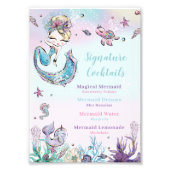 Blond Zeemeermin Verjaardag Handtekening Cocktail Foto Afdruk (Voorkant)