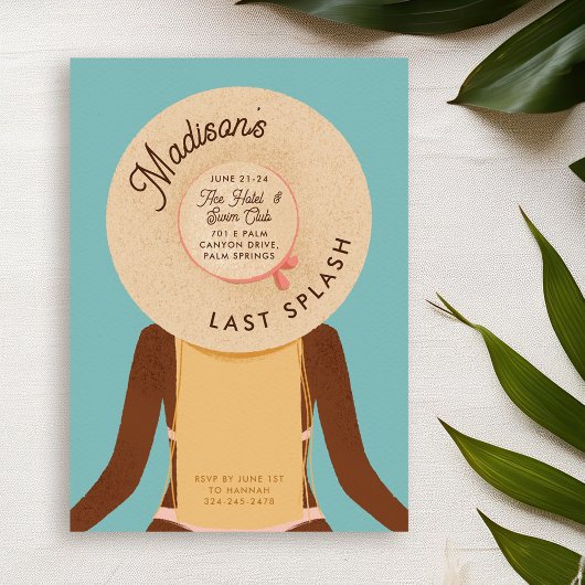 Blond zwart meisje laatste splash bachelorette wee kaart