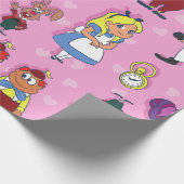 blonde Alice in Wonderland Cheshire Cat Mad Hatter Cadeaupapier (Hoek)