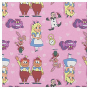 blonde Alice in Wonderland Cheshire Cat Mad Hatter Stof
