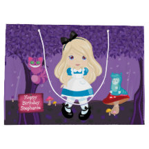 Blonde Alice met Cheshire Cat Large Gift Bag