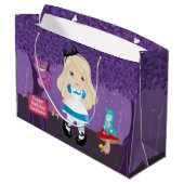 Blonde Alice met Cheshire Cat Large Gift Bag Groot Cadeauzakje (Achterkant Gekanteld)