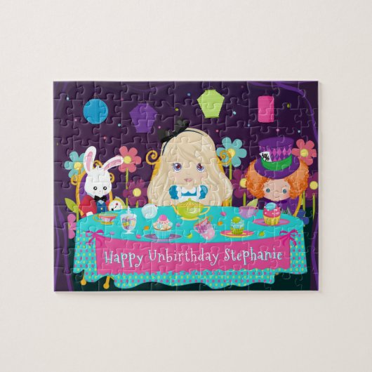 Blonde Alice Tea Party Jigzaag Puzzle Legpuzzel (Horizontaal)
