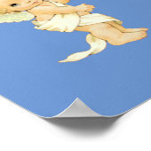 Blonde Angel-baby met een vlinder. Poster (Hoek)