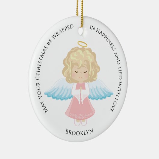 Blonde Angel-Ornament Keramisch Ornament (Rechts)