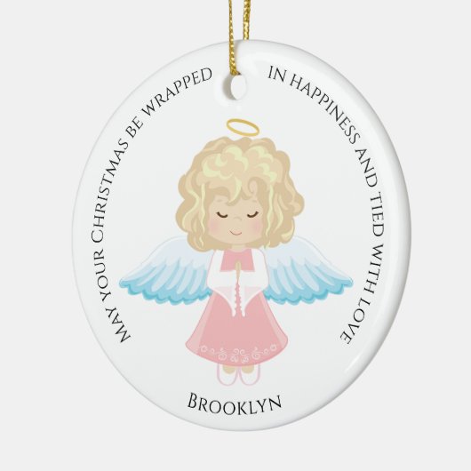 Blonde Angel-Ornament Keramisch Ornament (Links)
