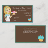 Blonde/Aqua Cupcake Baker/Bakkerij-Visitekaartje Visitekaartje (Voorkant / Achterkant)