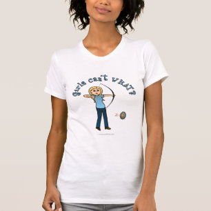 Blonde Archery in Blue T-shirt