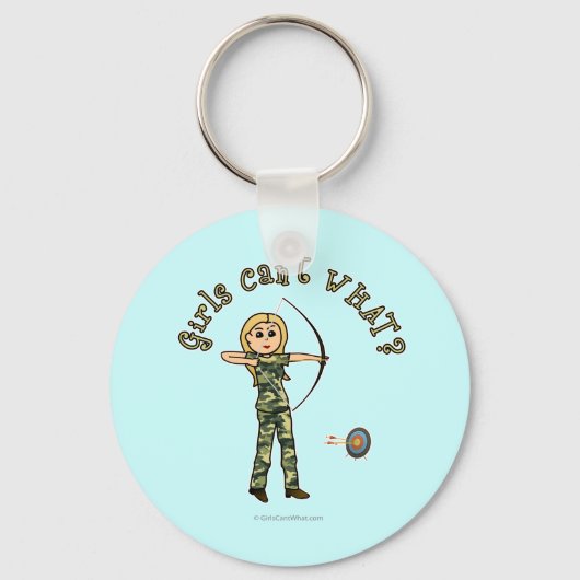 Blonde Archery in Camouflage Sleutelhanger (Voorkant)