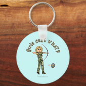 Blonde Archery in Camouflage Sleutelhanger (Voorkant)