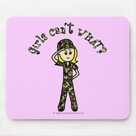 Blonde Army Woman Muismat (Voorkant)