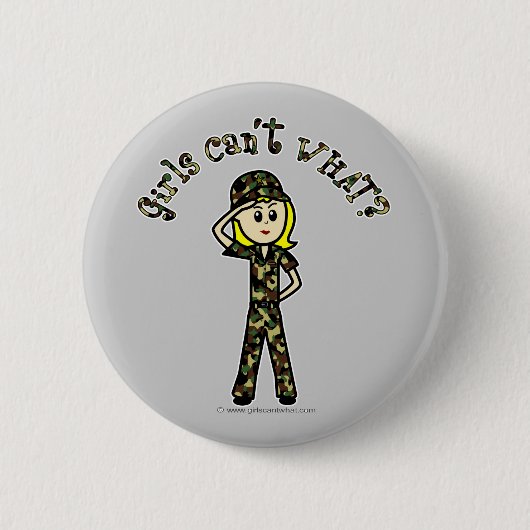 Blonde Army Woman Ronde Button 5,7 Cm (Voorkant)