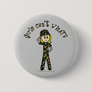 Blonde Army Woman Ronde Button 5,7 Cm
