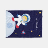 Blonde astronaut jongetje fleece deken (Voorkant (Horizontaal))