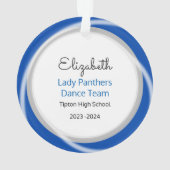 Blonde-atleet in blauw en zwart ornament (achterkant)