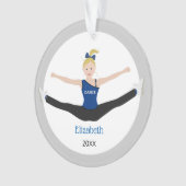 Blonde-atleet in blauw en zwart ornament (voorkant)