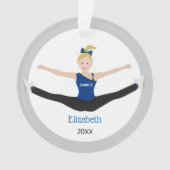 Blonde-atleet in blauw en zwart ornament (voorkant)