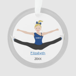 Blonde-atleet in blauw en zwart ornament