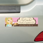Blonde Baker Cupcake D12 Bumpersticker 1 (Op auto)