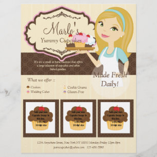 Blonde Baker Cupcake D12 Flyer met foto's D1c