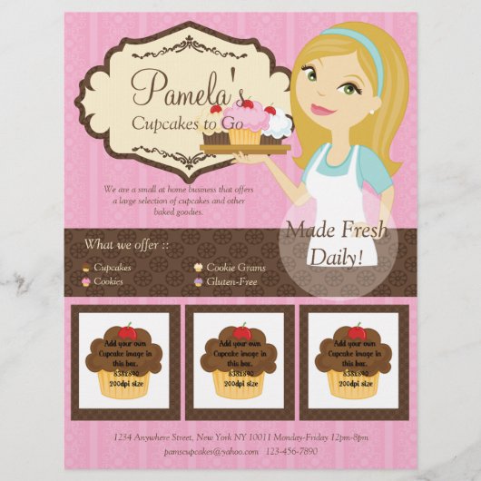 Blonde Baker Cupcake D12 Flyer met foto's D2 (Voorkant)