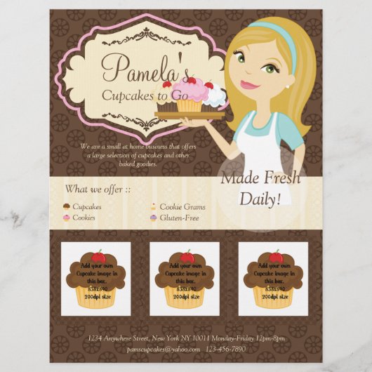 Blonde Baker Cupcake D12 Flyer met foto's D3 (Voorkant)