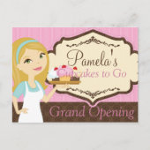 Blonde Baker Cupcake D12 Grand Opening Briefkaart  (Voorkant)
