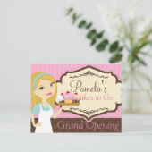 Blonde Baker Cupcake D12 Grand Opening Briefkaart  (Staand voorkant)