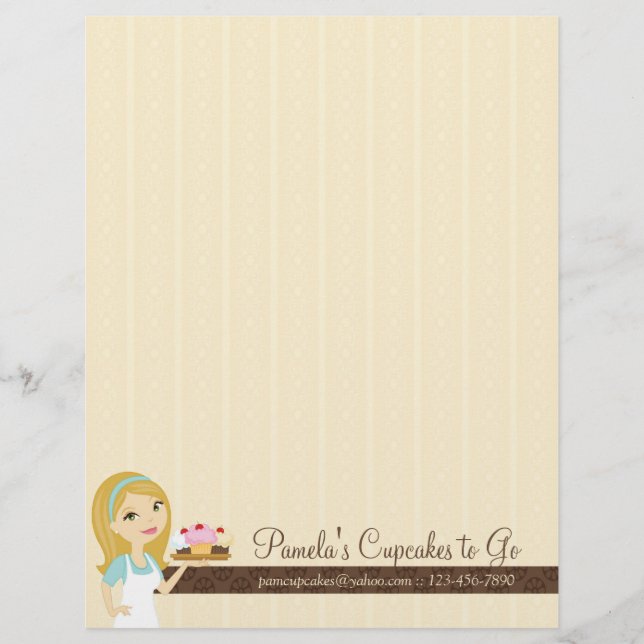 Blonde Baker Cupcake D12 Letterhead 8 Briefhoofd (Voorkant)