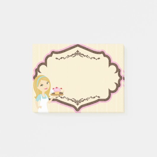 Blonde Baker Cupcake D12 Post it Notes pad 1 (Voorkant)