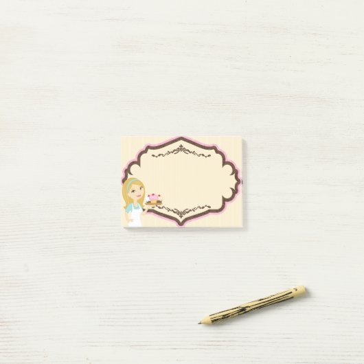 Blonde Baker Cupcake D12 Post it Notes pad 1 (Op bureau)
