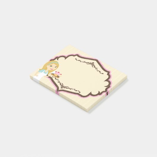 Blonde Baker Cupcake D12 Post it Notes pad 1 (Schuin)