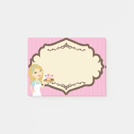Blonde Baker Cupcake D12 Post it Notes Pad 2 (Voorkant)