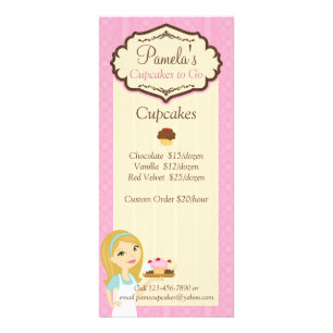 Blonde Baker Cupcake D12-rackkaart 2 Reclamekaart
