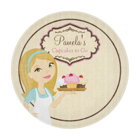Blonde Baker Cupcake D12 Ronde snijtafel 1 Snijplank (Voorkant)