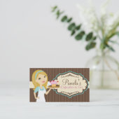 Blonde Baker Cupcake Visitekaartjes D11 (Staand voorkant)