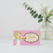 Blonde Baker Cupcake Visitekaartjes D12 (Staand voorkant)